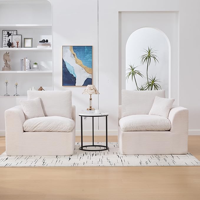 80.3" Cloud Loveseat Boneless Sofas for Living Room, 2 Seaters Modular Foam Cloud Sofa Couches, 2 Seat Compression Foam Couch with Toss Pillows, No Assembly Required