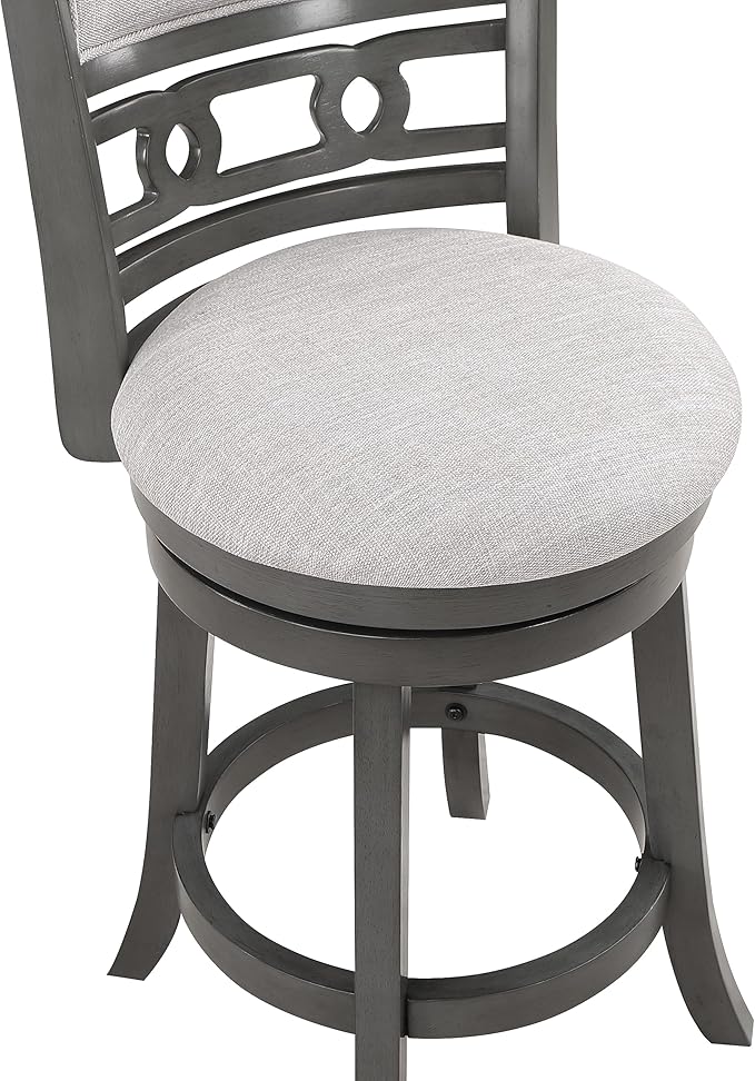 New Classic Home Furnishings Gia 24" Swivel Counter Stool-Gray W/Gray Fabric Seat