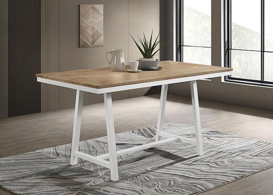 Coaster Home Furnishings Hollis Rectangular Counter Height Dining Table Brown and White