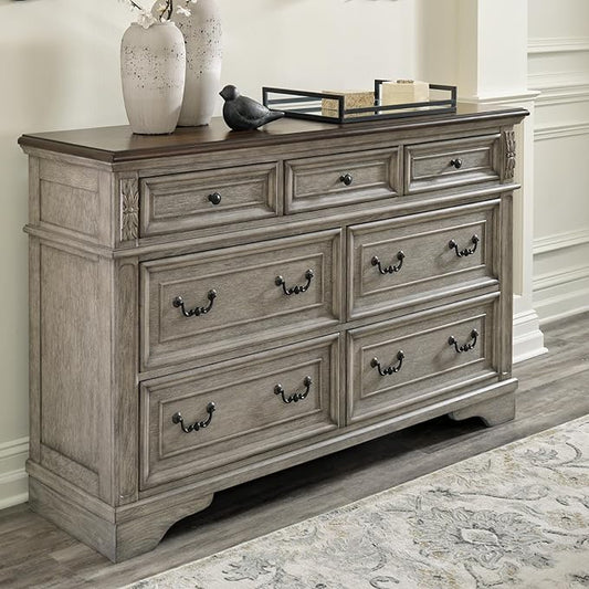 Signature Design by Ashley Londenbay Classic Farmhouse 7 Drawer Dresser, Brown & Gray