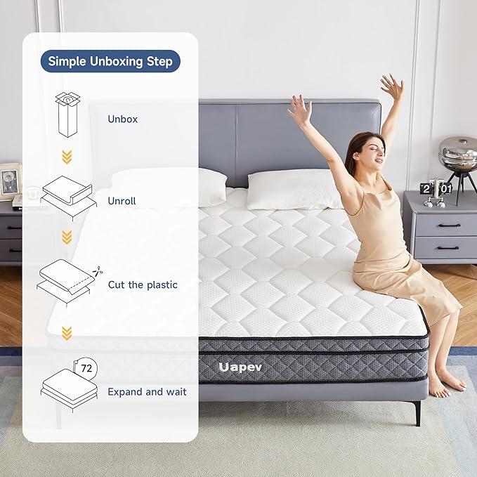 Full Mattresses,10 Inch Full Size Mattress in A Box, Memory Foam Hybrid Mattress with Individual Pocket Spring for Motion Isolation & Strong Edge Support, Stress & Pressure Relief, CertiPUR-US