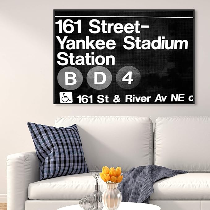 Cities and Skylines Framed Wall Art Canvas Prints 'Yankee Stadium' United States Cities