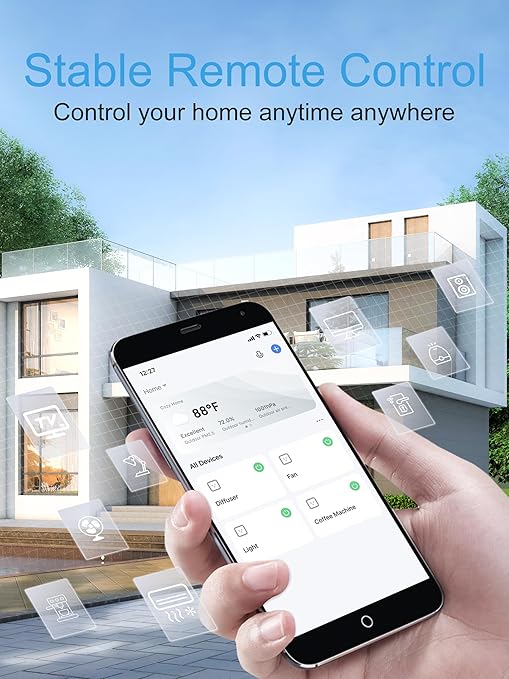EIGHTREE Smart Plug, Smart Home WiFi Outlet Compatible with Alexa & Google Home, Smart Socket with Remote Control & Timer Function, 2.4GHz WiFi Only