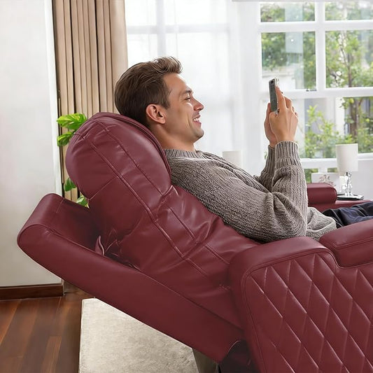 MCombo 65" Zero Gravity Oversized Power Reclining Loveseat with Adjustable Headrest for Living Room, Double Recliner Sofa with USB & Type C Port, Armrest Storage & LED Light HTS401SET