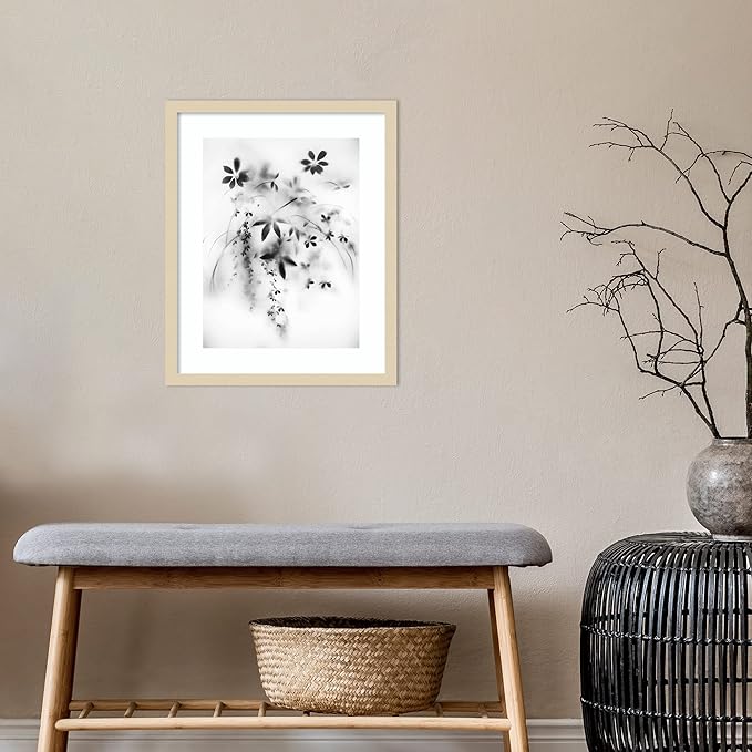 Amanti Art Framed Wall Art Print 21x17 Natural Floral Veil by Teis Albers, Nature Wall Art, Modern Contemporary Decor, Small Poster Painting Artwork for Living Room, Bedroom, Bathroom, Kitchen,