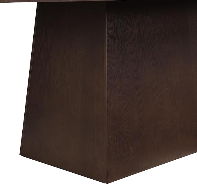 Christopher Knight Home Coadz 82 inch Wooden Dining Table, Modern Rectangular Kitchen Dinner Table for 6-8 People, Pedestal Wooden Dining Furniture for Kitchen Office Conference Room, Espresso Brown