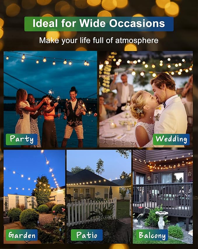 Solar String Lights Outdoor Waterproof 150FT with USB Port and 73 Shatterproof G40 Bulbs(3 Spare), LED Solar Powered Patio Lights for Outside, Porch, Backyard, Gazebo, Garden(Warm White)