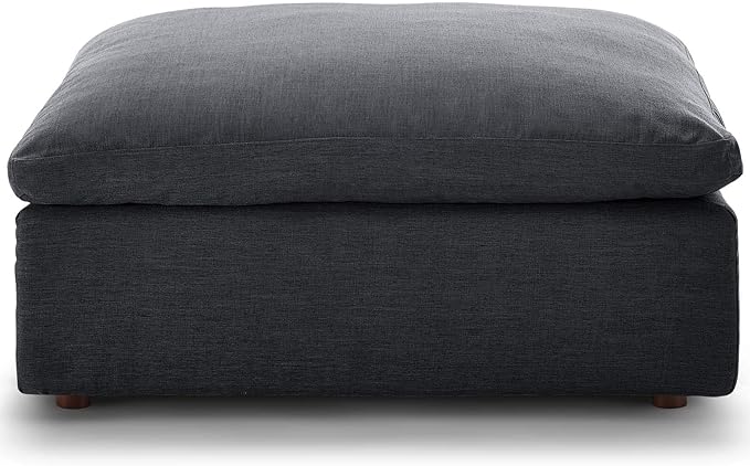 Modway Commix Down-Filled Overstuffed Upholstered Sectional Sofa Ottoman in Gray