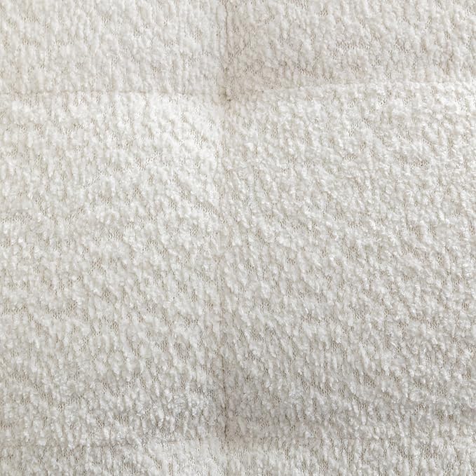 Roundhill Furniture Movile Boucle Tufted Accent Chair with Oversized Seating, White