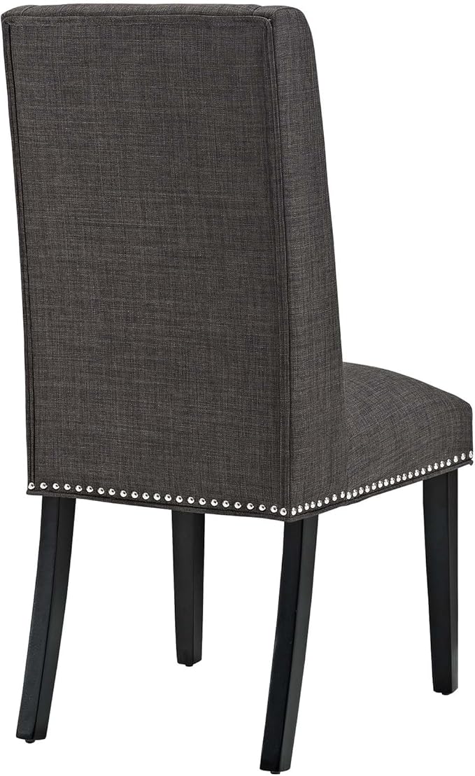Modway MO- Baron Modern Tall Back Wood Upholstered Fabric, Dining Chair, Brown
