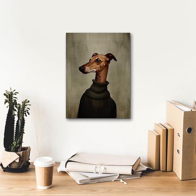 Epic Graffiti 'Green Sweater Dog' by Svetlana Aleynikova Canvas Wall Art, 12" x 16"