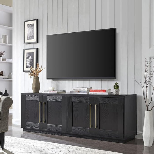 Henn&Hart Tillman Rectangular TV Stand for TV's up to 80" in Black Grain | Rectangular, for TV's, in Black Grain