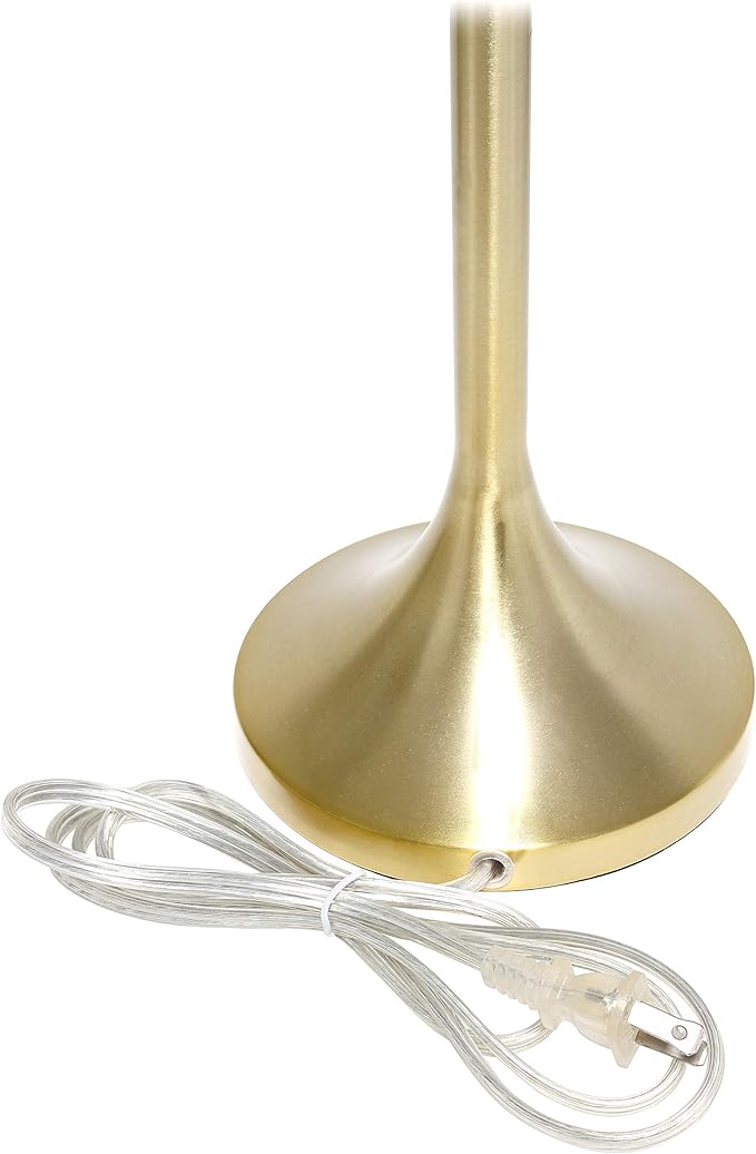 Simple Designs LT1076-GDB Tapered Fabric Drum Shade Table Lamp, Gold and Black, Gold/Black, 8 x 8 x 21
