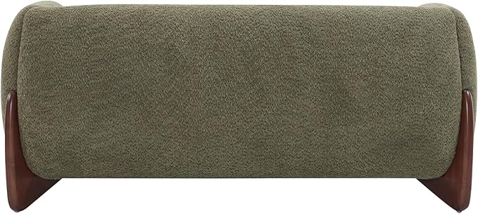 Christopher Knight Home Alma 63" Boucle Loveseat with Wood Legs, 2 Seater Sofa Couches for Living Room, Upholstered Couch Chair, Soft Seating Lounge Sofa Chair, Cozy Loveseat with Armrest, Olive Green