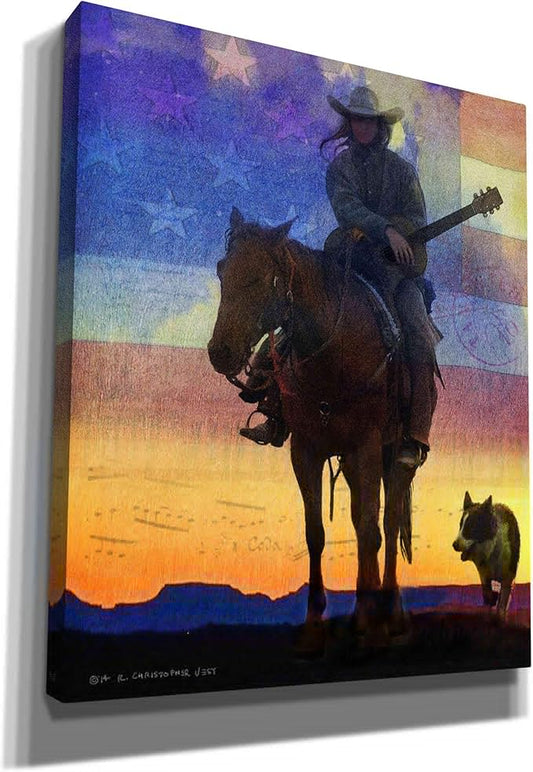Epic Graffiti 'American Cowgirl' by Chris Vest, Canvas Wall Art, 20"x24"
