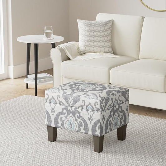 Spatial Order Home Decor | Dinah Collection Modern Storage Ottoman | Ottoman with Storage for Living Room & Bedroom(Blue Slate)