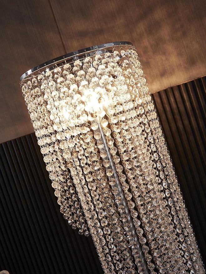 Silver Crystal Floor Lamp S Shape Chrome Finish