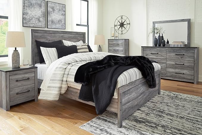 Signature Design by Ashley Bronyan Contemporary 6 Drawer Dresser, Gray