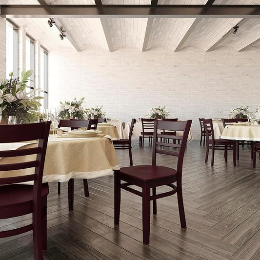 Flash Furniture HERCULES Series Ladder Back Mahogany Wood Restaurant Chair