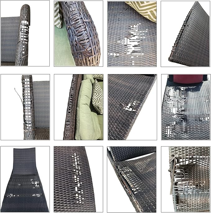 480 Ft Wicker Repair Kit, Plastic Wicker Repair Supplies, Gradient Dark Brown with Visible Mixed Color Stripes, Synthetic Rattan Replacement Material for Patio Furniture Repair
