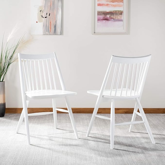 Safavieh Home Collection Wren White 19-inch Spindle Dining Chair (Set of 2)