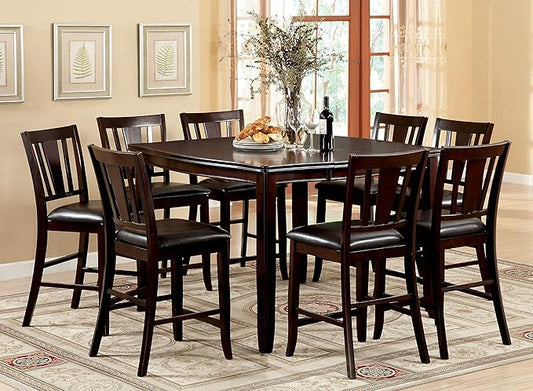 24/7 Shop at Home Harrimon Rustic Extendable Counter Height Dining Table, Espresso