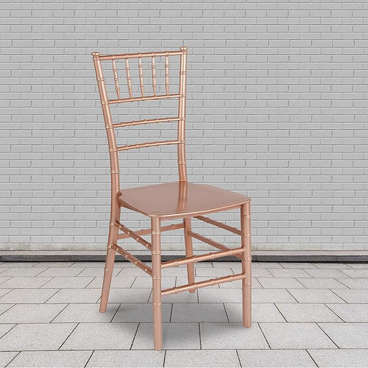 Flash Furniture 2 Pk. HERCULES Series Rose Gold Resin Stacking Chiavari Chair