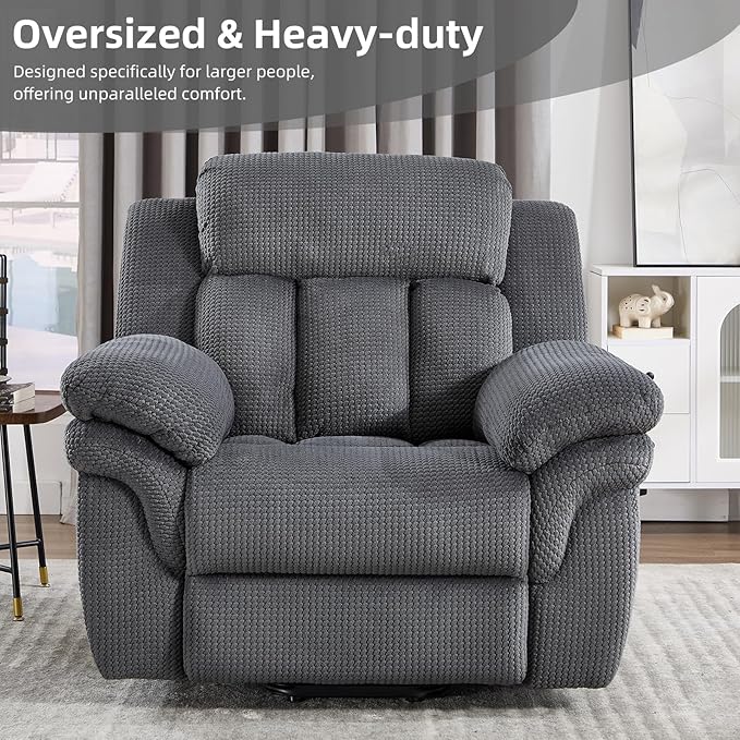 CANMOV 46" Wide Oversize Power Lift Recliner Chair, Extra Large Electric Lift Recliners for Elderly Big, Stand Up Recliner Chair with Massage and Heat, USB and Type-C Ports, Grey