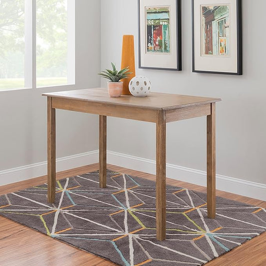Linon Carter Brown with Greywash Wooden Counter Height Tavern Table