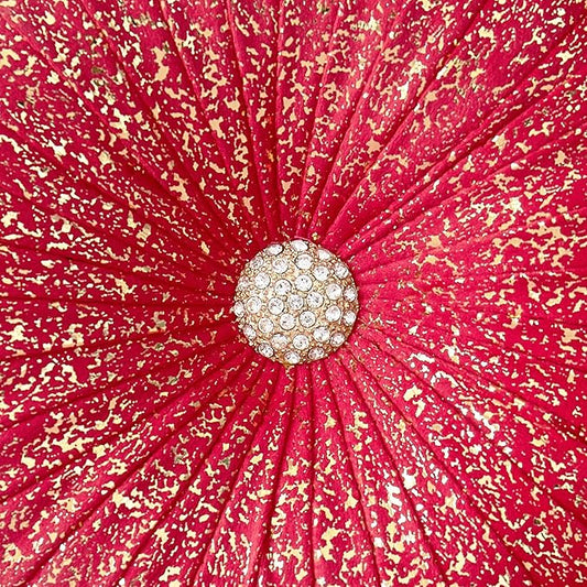 EUCIOR Round Throw Pillows,Pumpkin Pleated Handmade Throw Pillows,Red Throw Pillow Decorative Pillows for Home Decor Bedroom Living Room Couch Bed Sofa (Red)