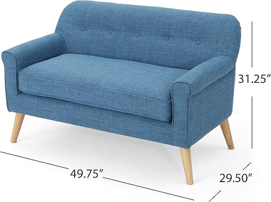 Christopher Knight Home Mariah Mid-Century Modern Loveseat, Muted Blue