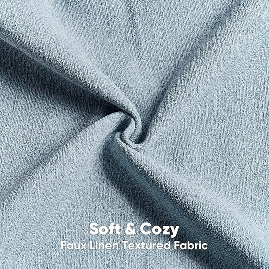 FUTEI Denim Blue Chenille Decorative Throw Pillow Covers 22x22 Inch Set of 2,Soft Cozy Faux Linen Textured Cushion Case,Farmhouse Home Decor for Couch Living Room