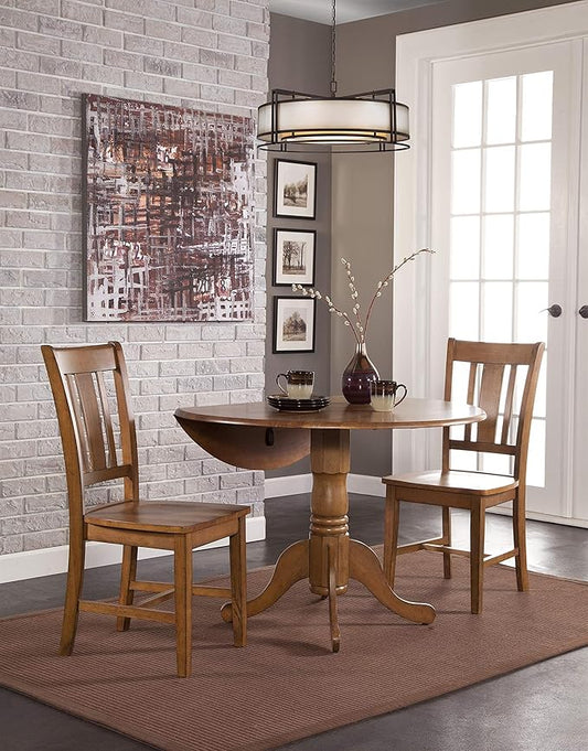 International Concepts 3 Piece Dinette Set in Pecan