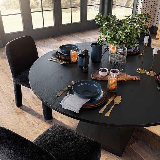 Tov Furniture Nolan Black Round Wood Dining Table