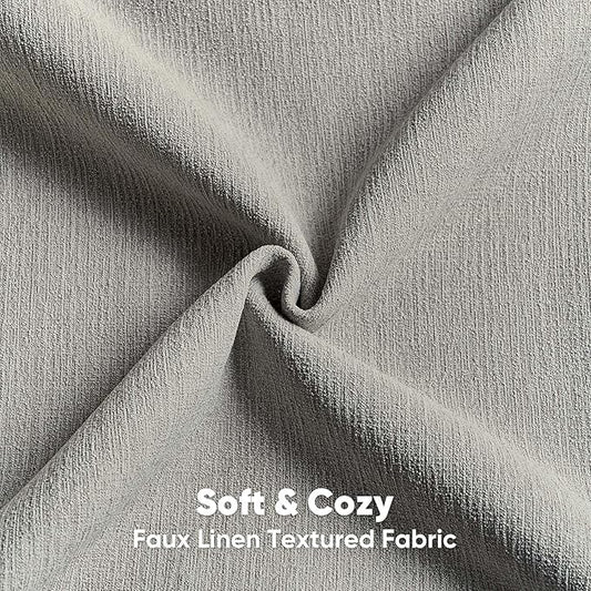 FUTEI Smoke Gray Chenille Decorative Throw Pillow Covers 26x26 Inch Set of 2,Soft Cozy Faux Linen Textured Euro Pillow Shams,Farmhouse Home Decor for Couch Living Room