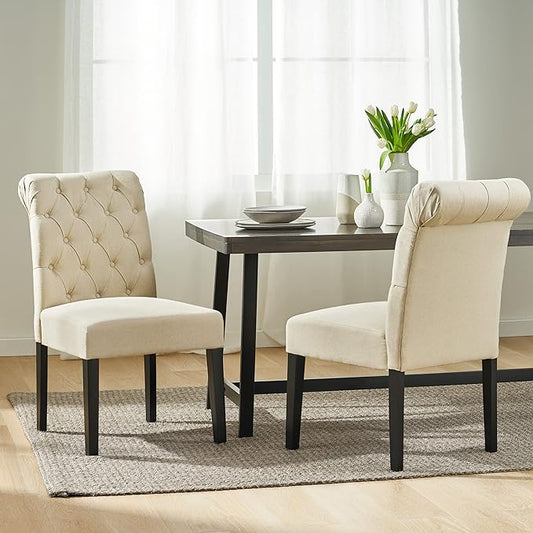 Christopher Knight Home CKH Fabric Dining Chairs, 2-Pcs Set, Natural