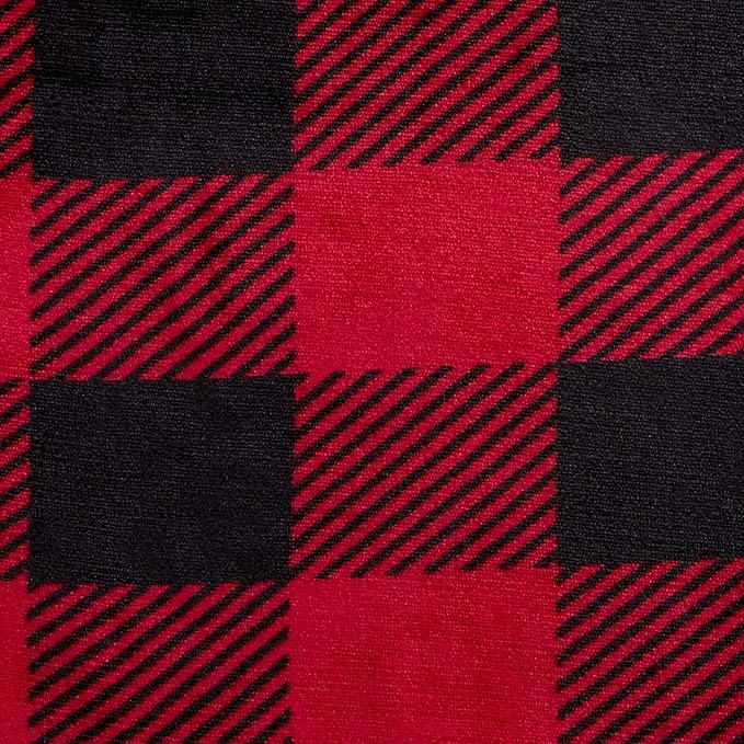 Amazon Basics 3-Piece Ultra-Soft Micromink Sherpa Bedding Set, Warm All Season Comforter, King, Red Buffalo Plaid