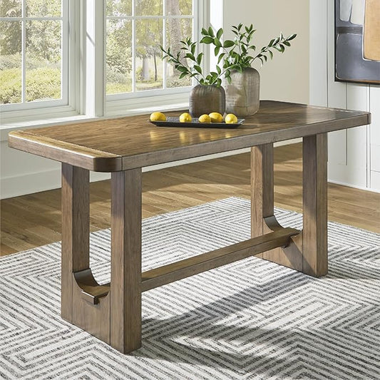 Signature Design by Ashley Cabalynn Modern Counter Height Dining Table, Dark Brown