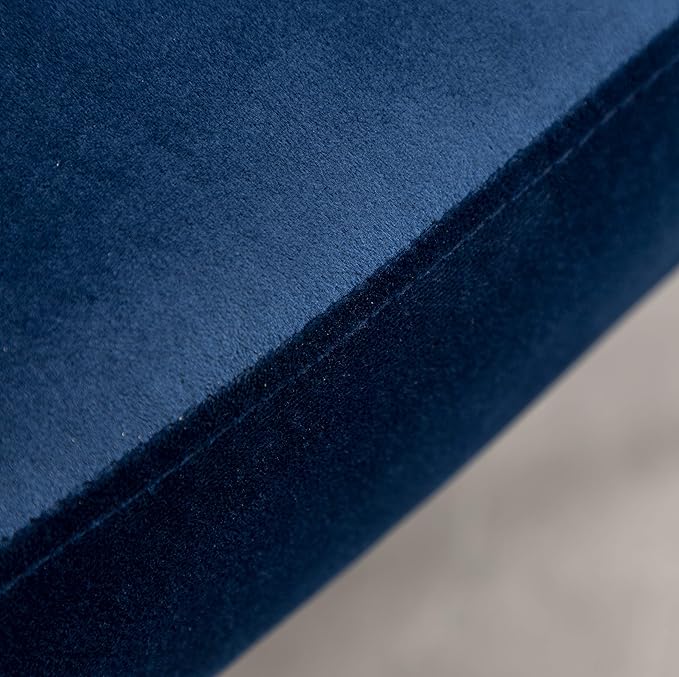 Lindale Contemporary Velvet Upholstered Nailhead Trim Accent Chair, Blue