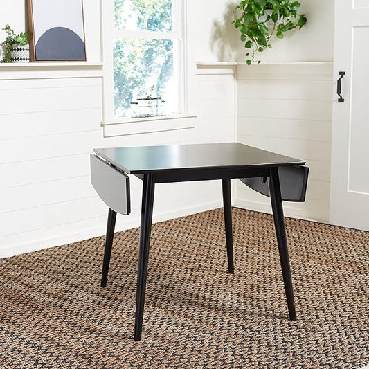 SAFAVIEH Home Collection Kaylee Matte Black Drop Leaf Dining Room Table DTB1403A