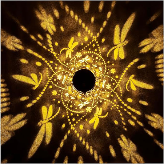 Dragonfly Solar Lanterns Outdoor Waterproof Hanging Solar Lights Dragonfly Gifts for Women Men Metal Decorative LED Lanterns for Garden Decor,Yard,Patio,Lawn,Tabletop,Pathway
