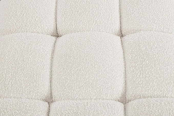 Meridian Furniture 611Cream-S136A Ames Collection Modern | Contemporary Modular Sofa with Rich Cream Boucle Fabric, Modular to Create Infinite Configurations, 136" W x 34" D x 28" H, Cream