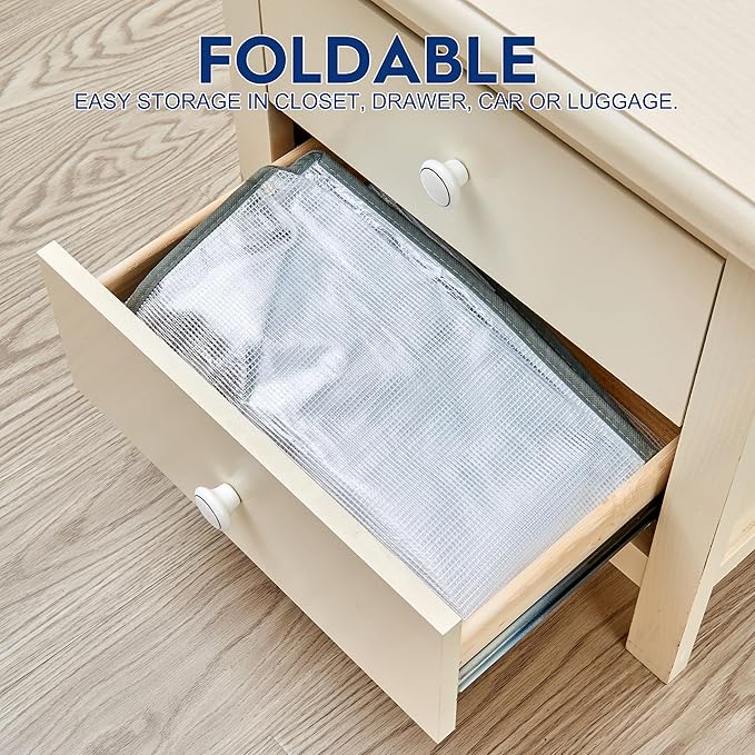 80L Clear Large Storage Bag, Clothes Storage Containers for Organizing Closet, Bedroom, Underbed, Comforters, Clothing, Blankets, Pillow, Foldable Organizer with Sturdy Handle and Zippers (8)