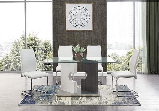 Global Furniture USA Dining Table, Grey-White