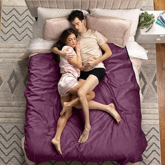 Avana Waterproof Throw - Sensual Blanket for Adults - Made in The USA - King Size, Micro-Velvet Purple