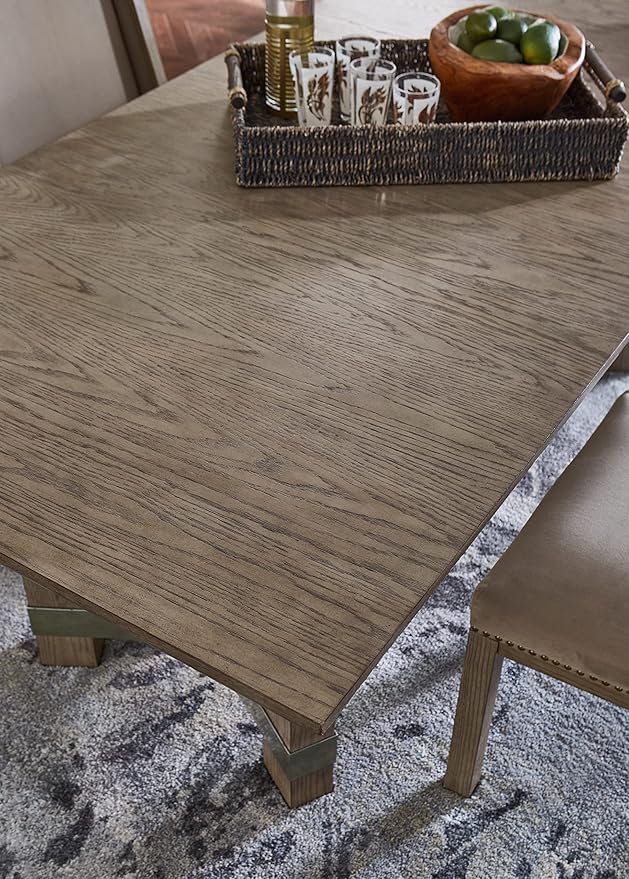 Signature Design by Ashley Chrestner Contemporary Rectangular Dining Room Table, Brown Finish