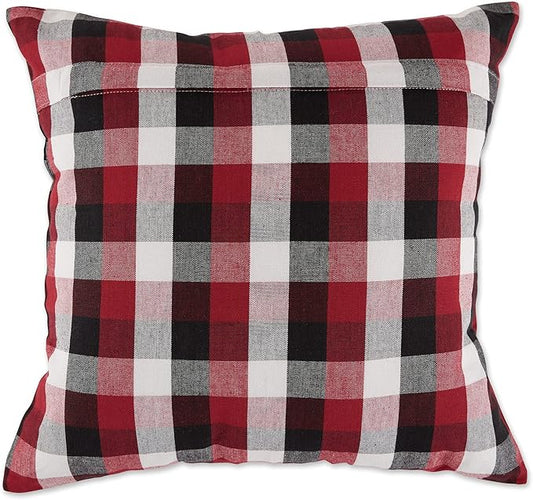 DII Throw Pillow Cover Collection Decorative Square, 18x18, Cardinal Red Tri-Color, 4 Piece