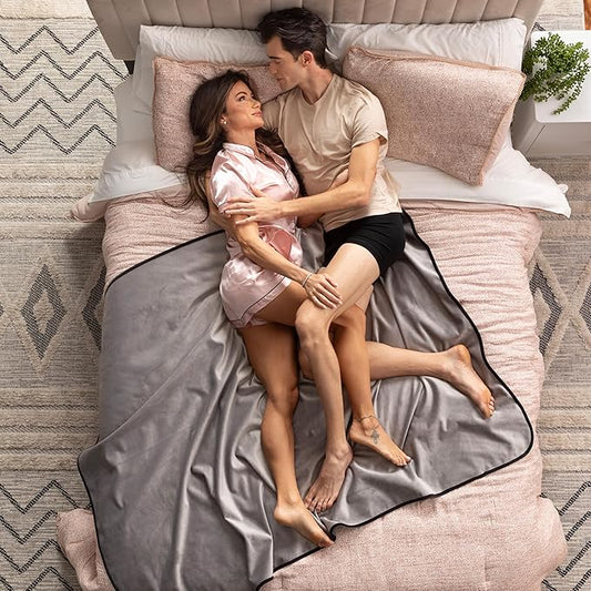 Avana Waterproof Throw - Sensual Blanket for Adults - Made in The USA - Regular Size, Micro-Velvet Grey