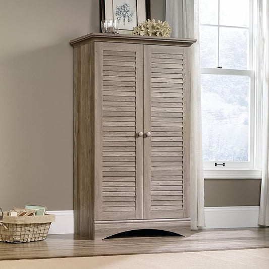 Sauder Harbor View Storage Cabinet/ Pantry Cabinet, Salt Oak finish