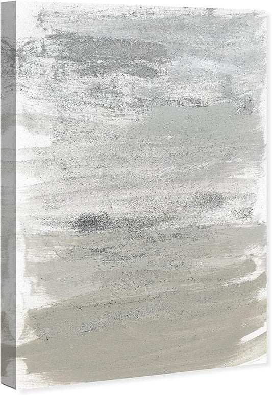 The Oliver Gal Artist Co. Oliver Gal 'Silver Storm' Gray Abstract Wall Art Print Premium Canvas 30" x 45"